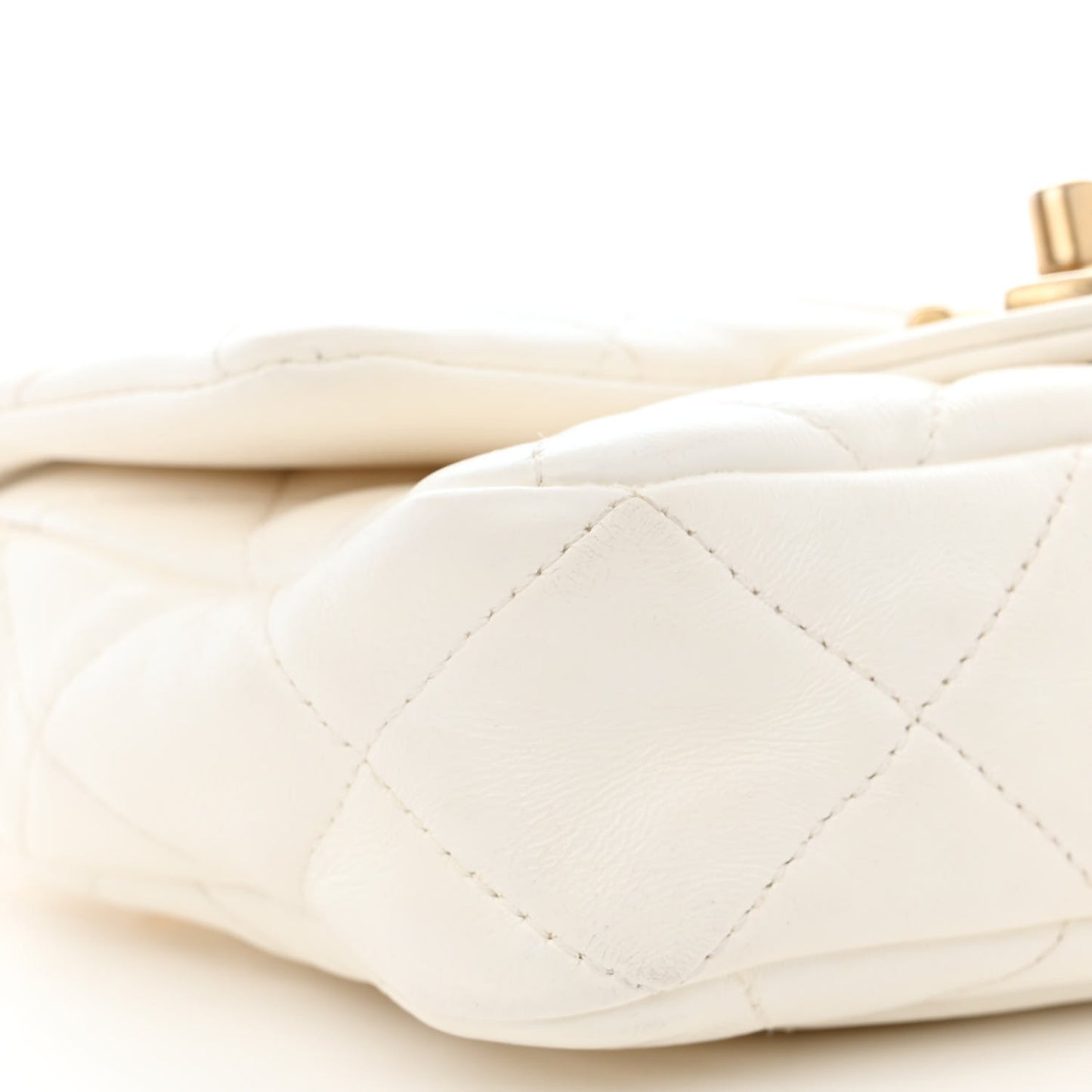 Lambskin Quilted Mini Funky Town Flap White