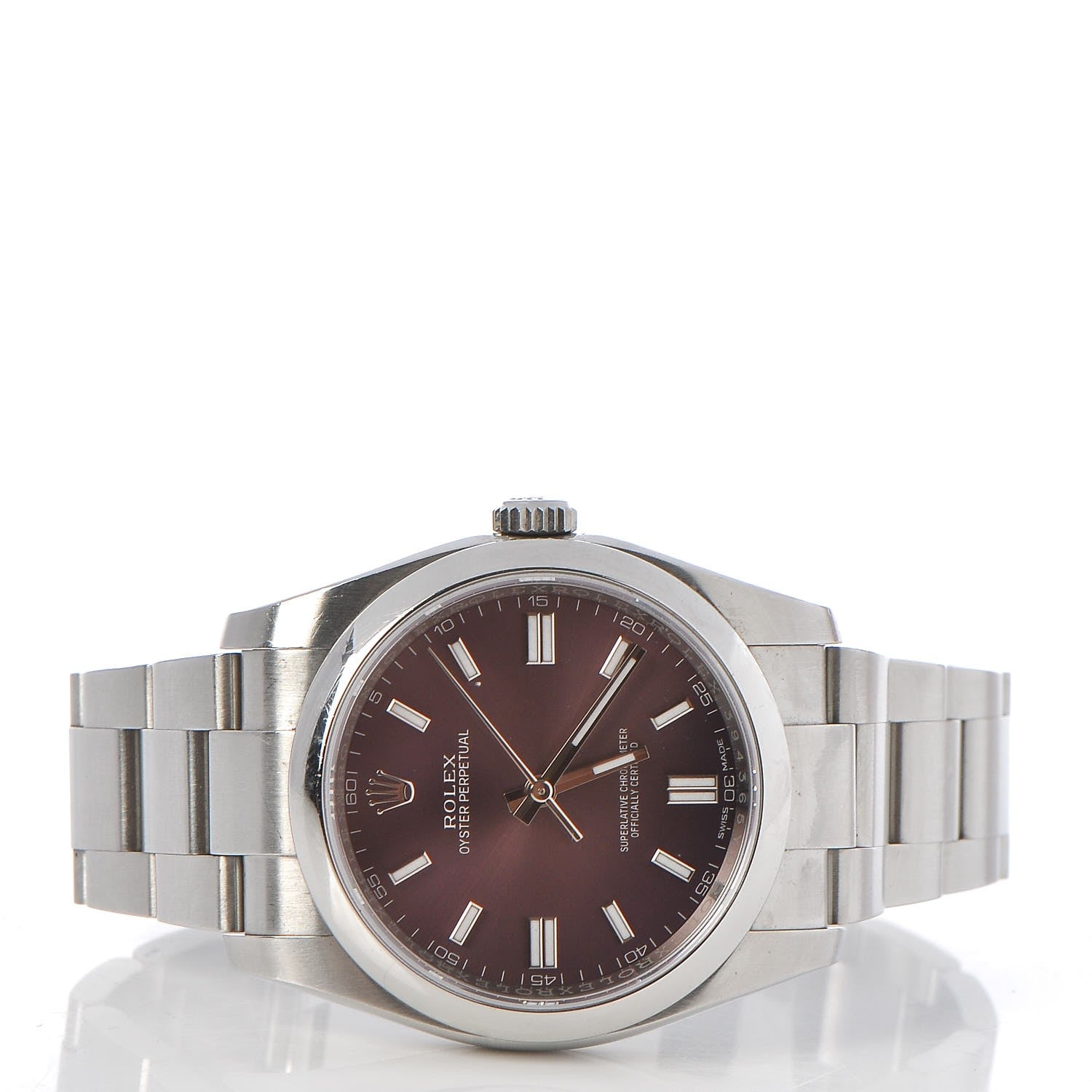 Rolex Stainless Steel 36mm Oyster Perpetual Watch Red Grape 116000 3 of 9