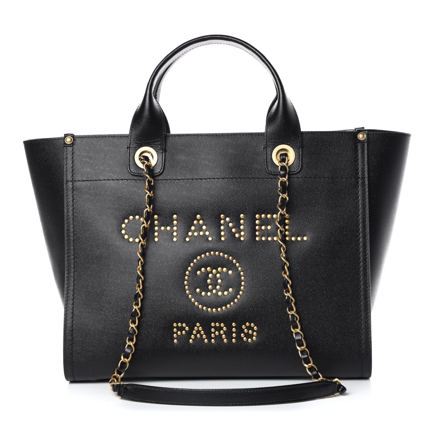 Chanel Caviar Small Studded Deauville Tote Black 1 of 9