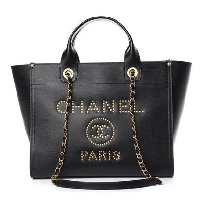 Chanel Caviar Small Studded Deauville Tote Black 1 of 9