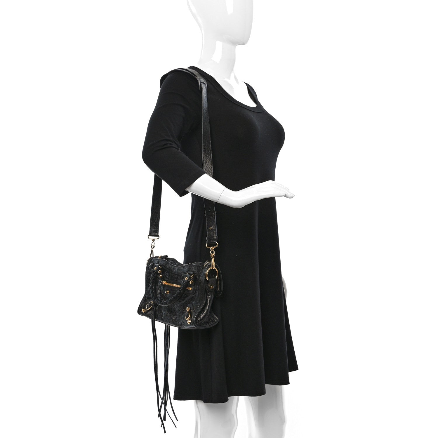 Balenciaga Agneau Classic Gold Hardware Mini City Black 2 of 12