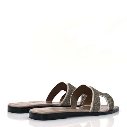 Hermes Suede Goatskin Crystal Powder Oran Sandals 36.5 5 of 11