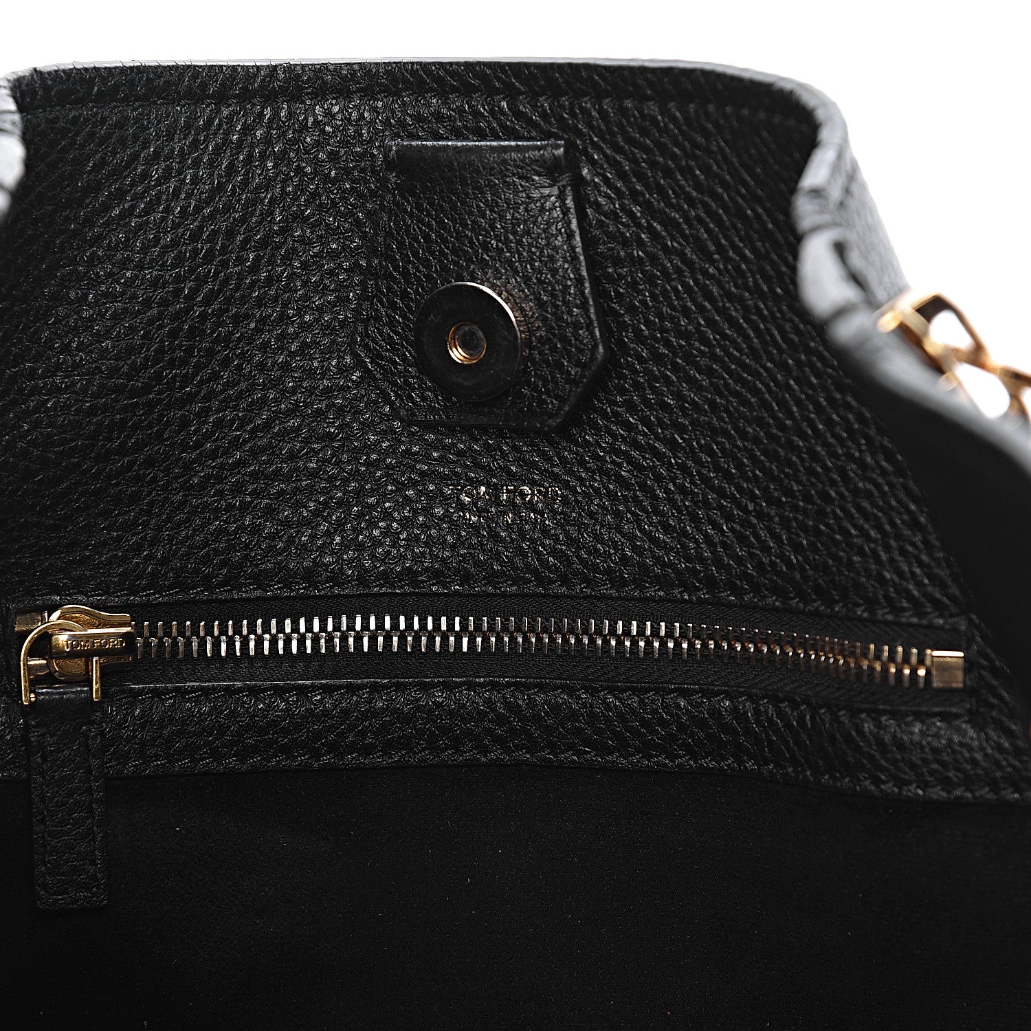 Tom Ford Grained Calfskin Sedgwick Medium Zipper Tote Black 6 of 9