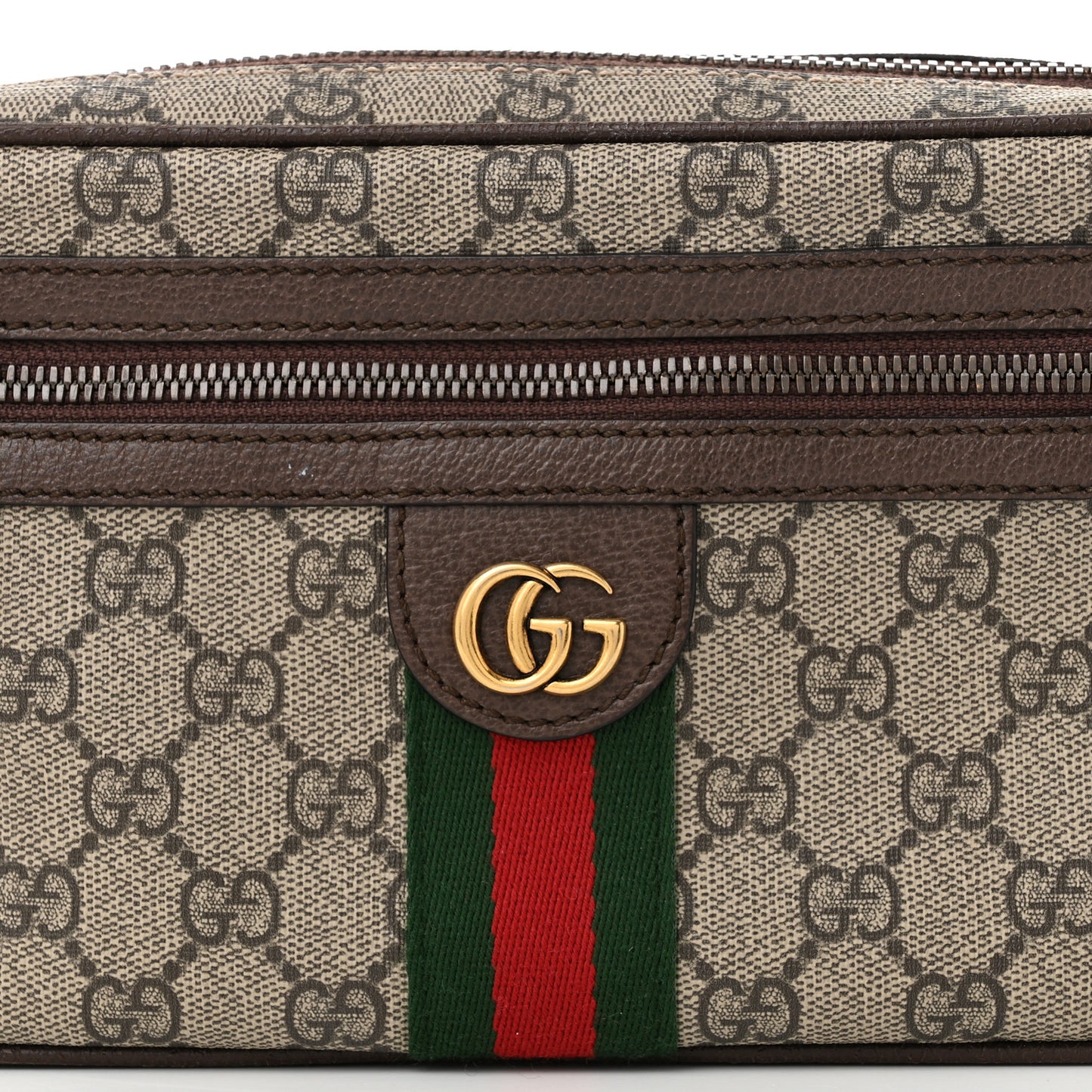 Soft GG Supreme Monogram Medium Ophidia Belt Bag Dark Brown