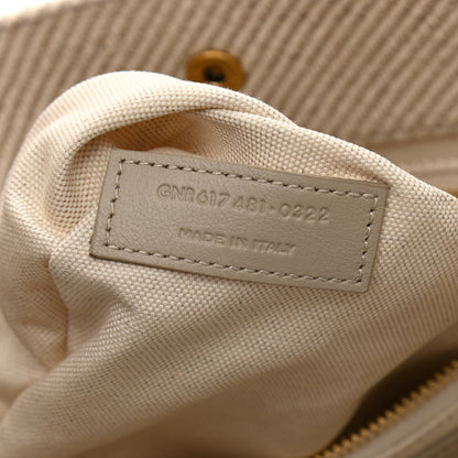 Saint Laurent Linen Calfskin Small Rive Gauche Tote Beige Sea Salt 7 of 10