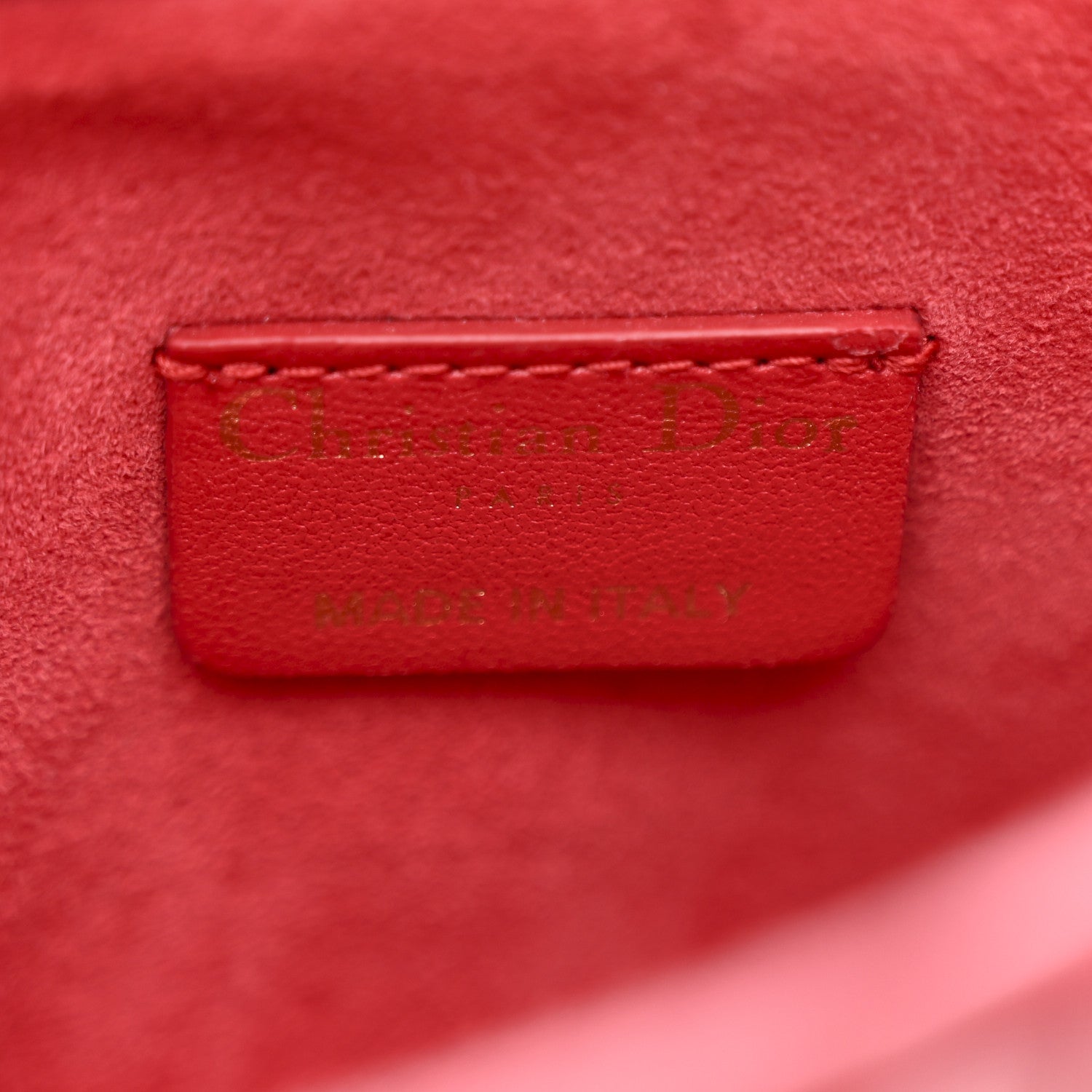 Christian Dior Lambskin Milly Mini Drawstring Bag Red 6 of 11