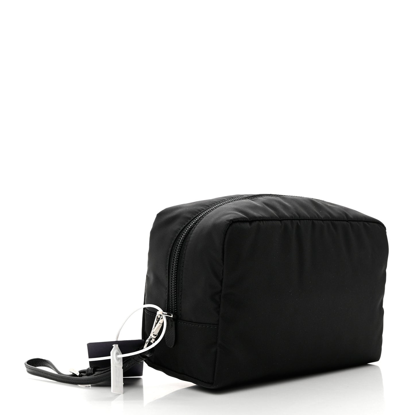 Re-Nylon Saffiano Pouch Wristlet Black
