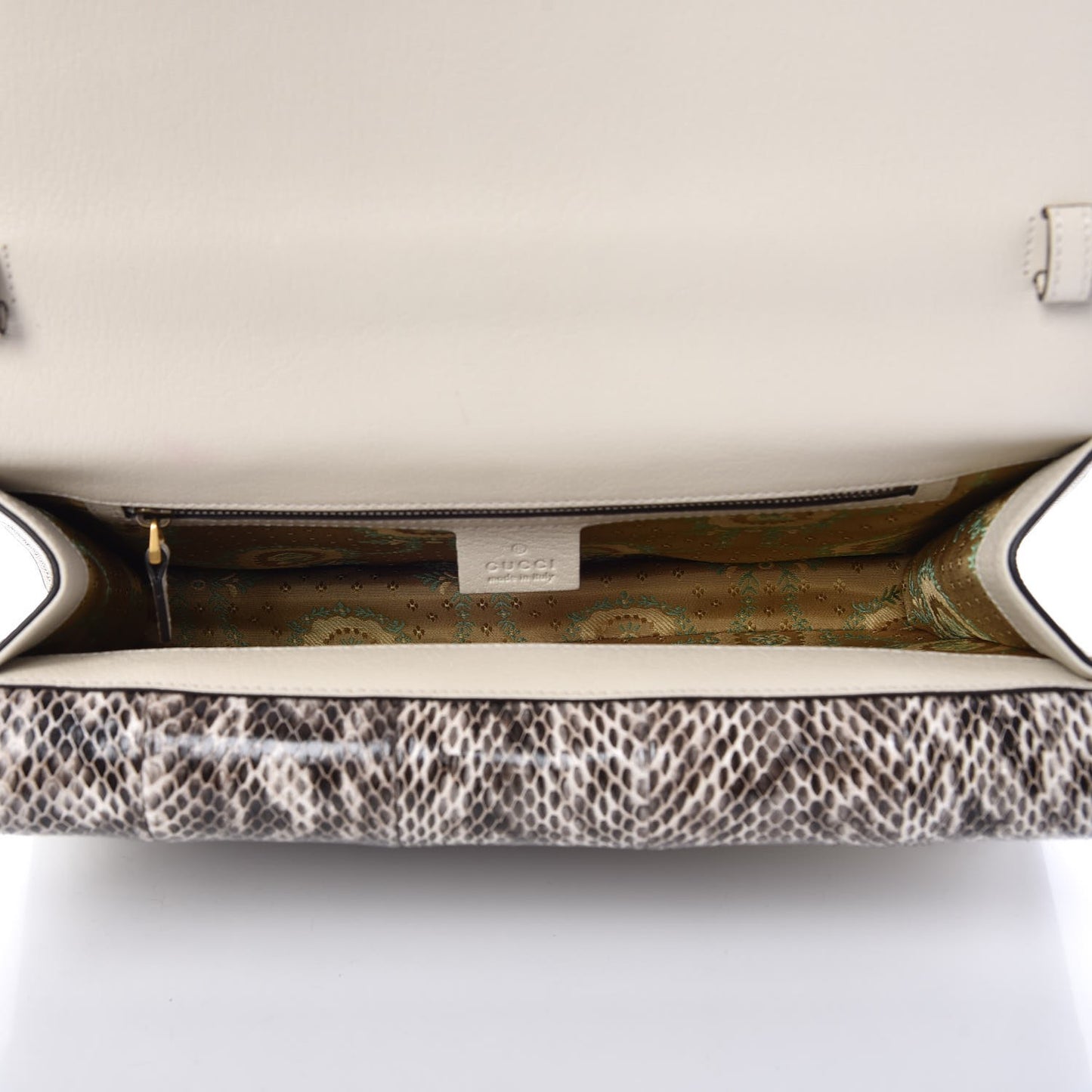 Calfskin Snakeskin Studded Medium Ottilia Top Handle Bag White