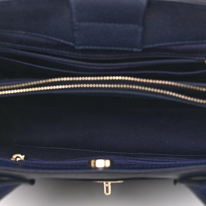 Chanel Grained Calfskin Small Neo Executive Shopper Tote Dark Blue 5 of 10