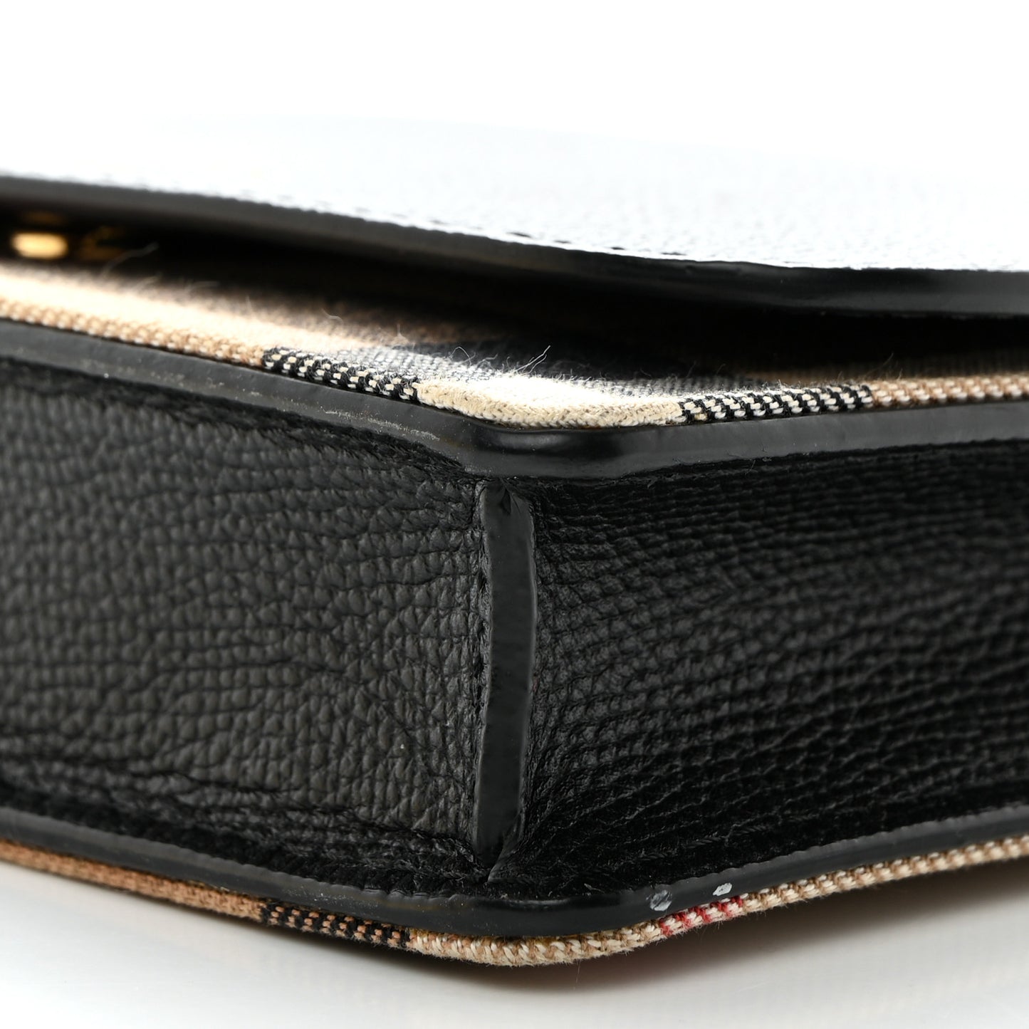 Derby Calfskin House Check Wallet On Chain Black