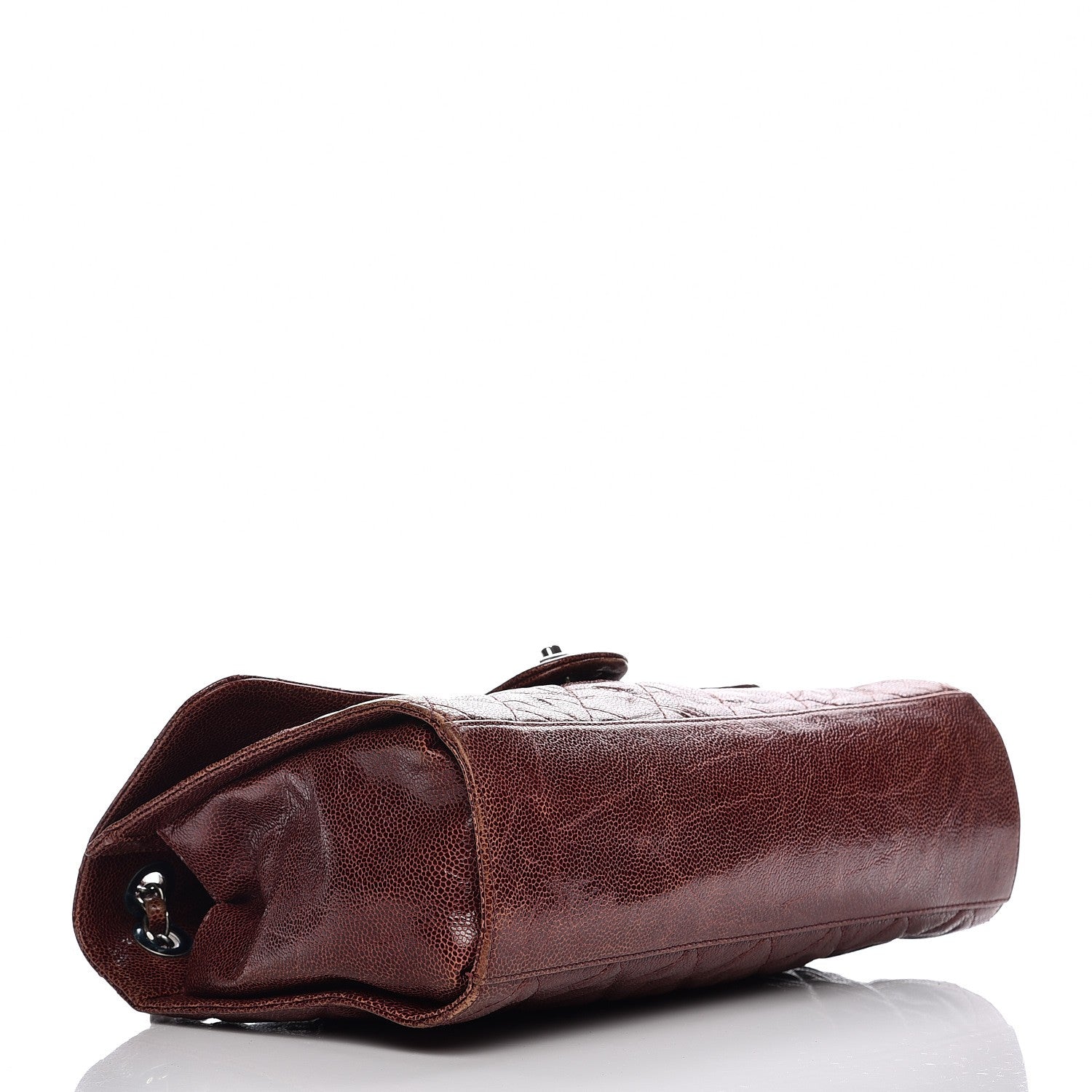 Chanel Crumpled Grained Calfskin Jumbo CC Crave Flap Burgundy 4 of 12