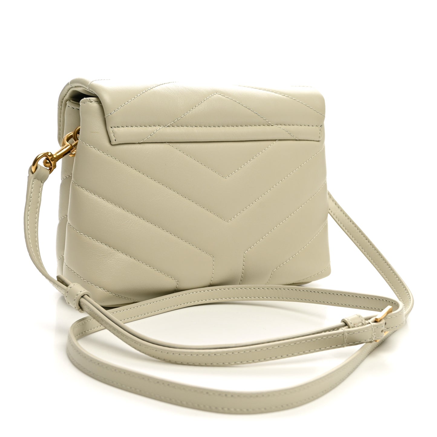 Calfskin Y Quilted Monogram Toy Loulou Crossbody Bag Blanc Vintage