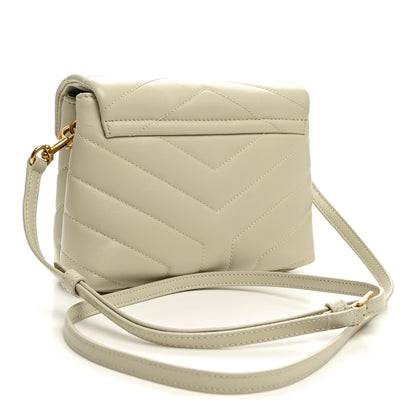 Saint Laurent Calfskin Y Quilted Monogram Toy Loulou Crossbody Bag Blanc Vintage 3 of 11