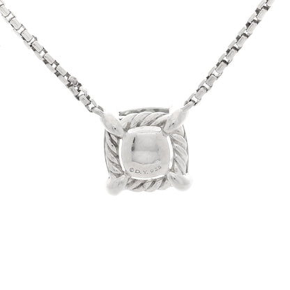 David Yurman Sterling Silver Diamond Prasiolite 9mm Petite Chatelaine Pendant Necklace 4 of 5