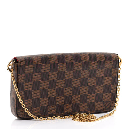 Louis Vuitton Damier Ebene Pochette Felicie Chain Wallet 2 of 10