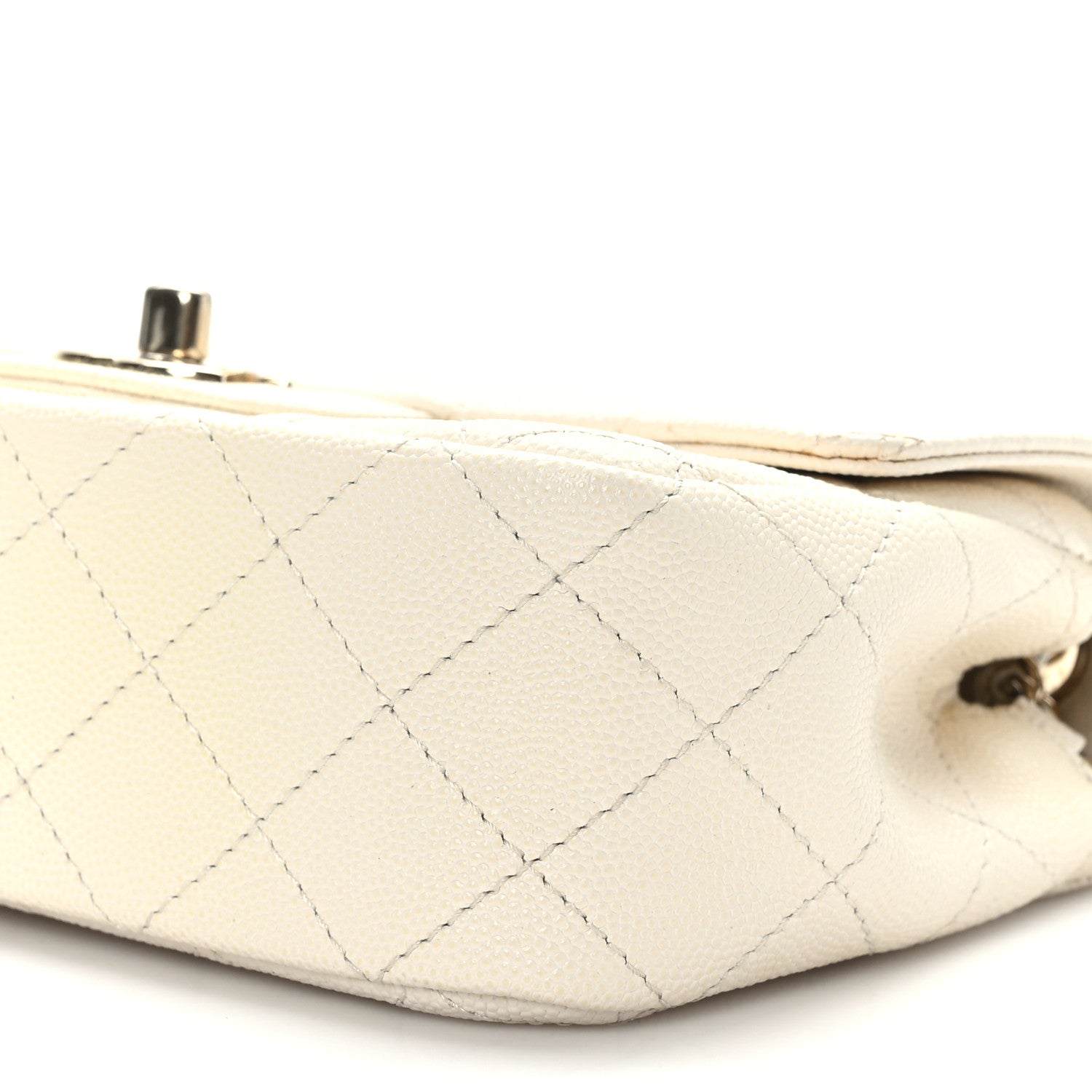 Chanel Caviar Quilted Mini Rectangular Flap White 9 of 9