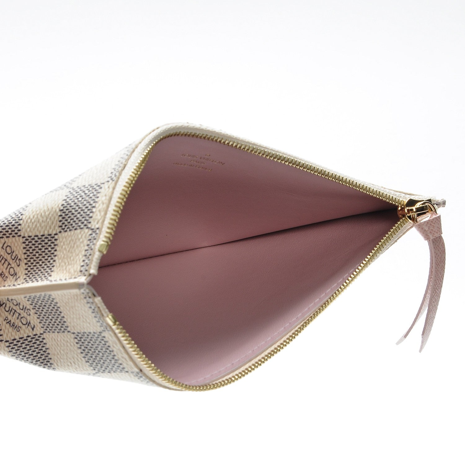 Louis Vuitton Damier Azur Felicie Chain Wallet Zippered Insert Rose Ballerine 5 of 5