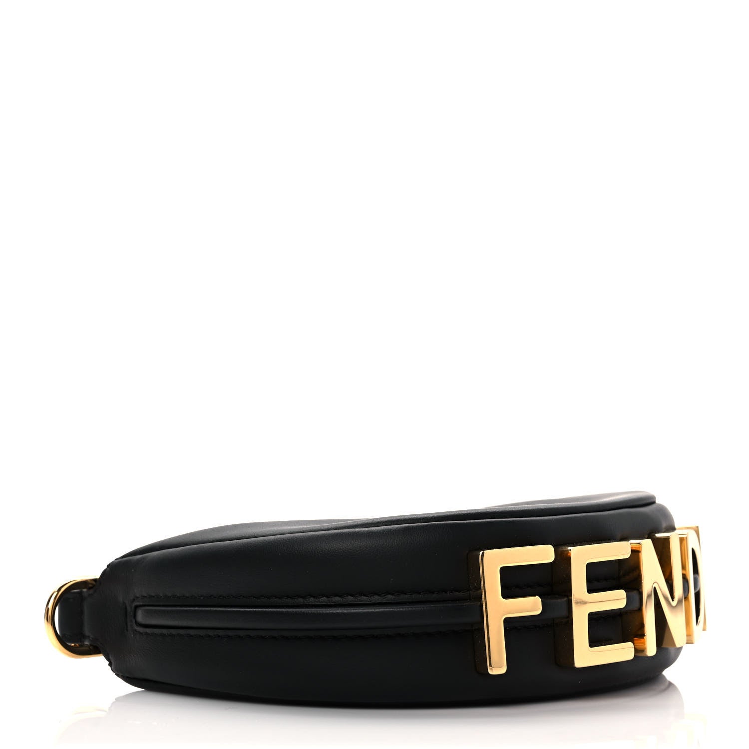 Fendi Vitello Grace Matte Nano Fendigraphy Hobo Charm Black 4 of 9