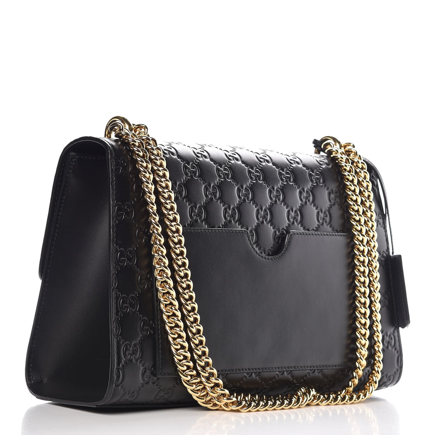 Guccissima Medium Padlock Shoulder Bag Black