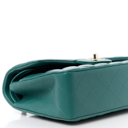 Chanel Lambskin Quilted Small Double Flap Green 10 of 11