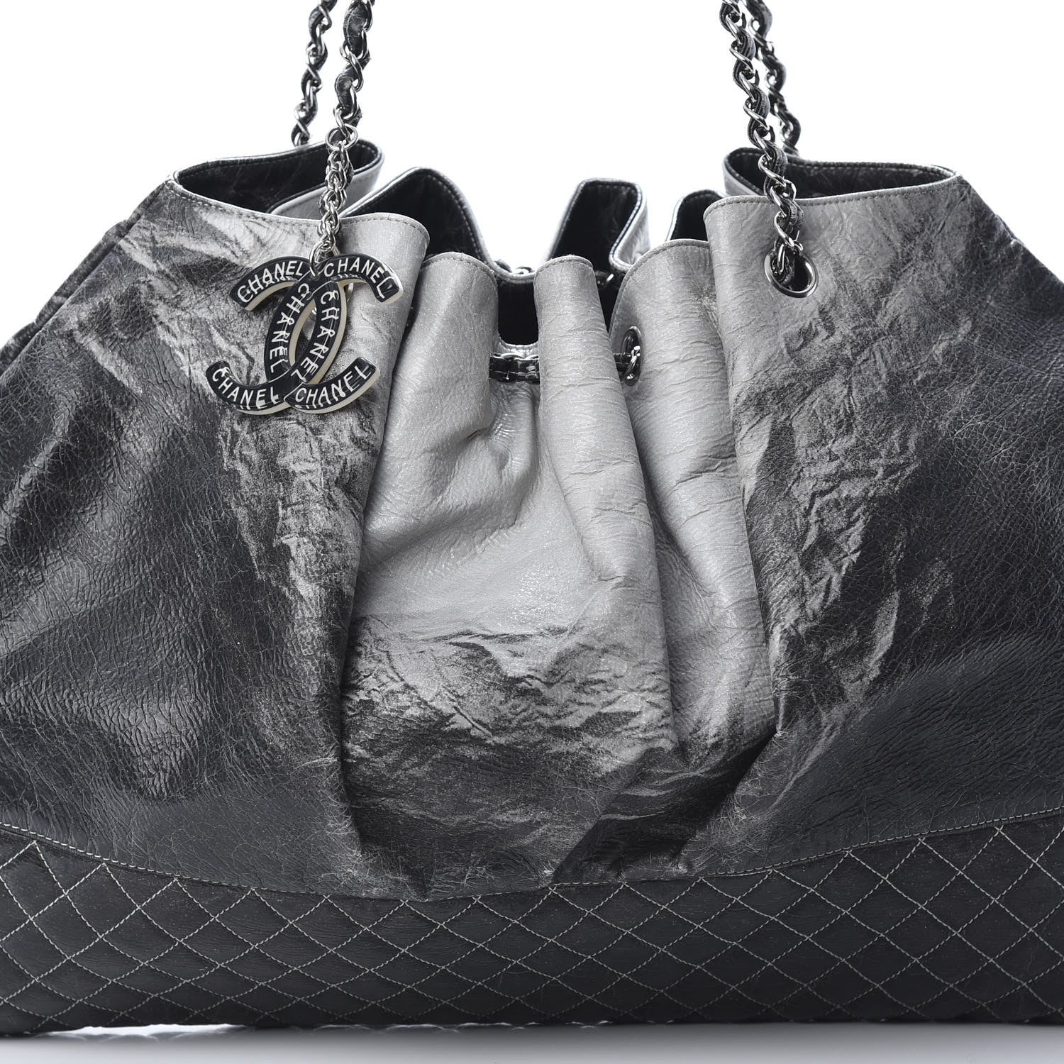 Chanel Vinyl Quilted Melrose Degrade Tote Black 8 of 14