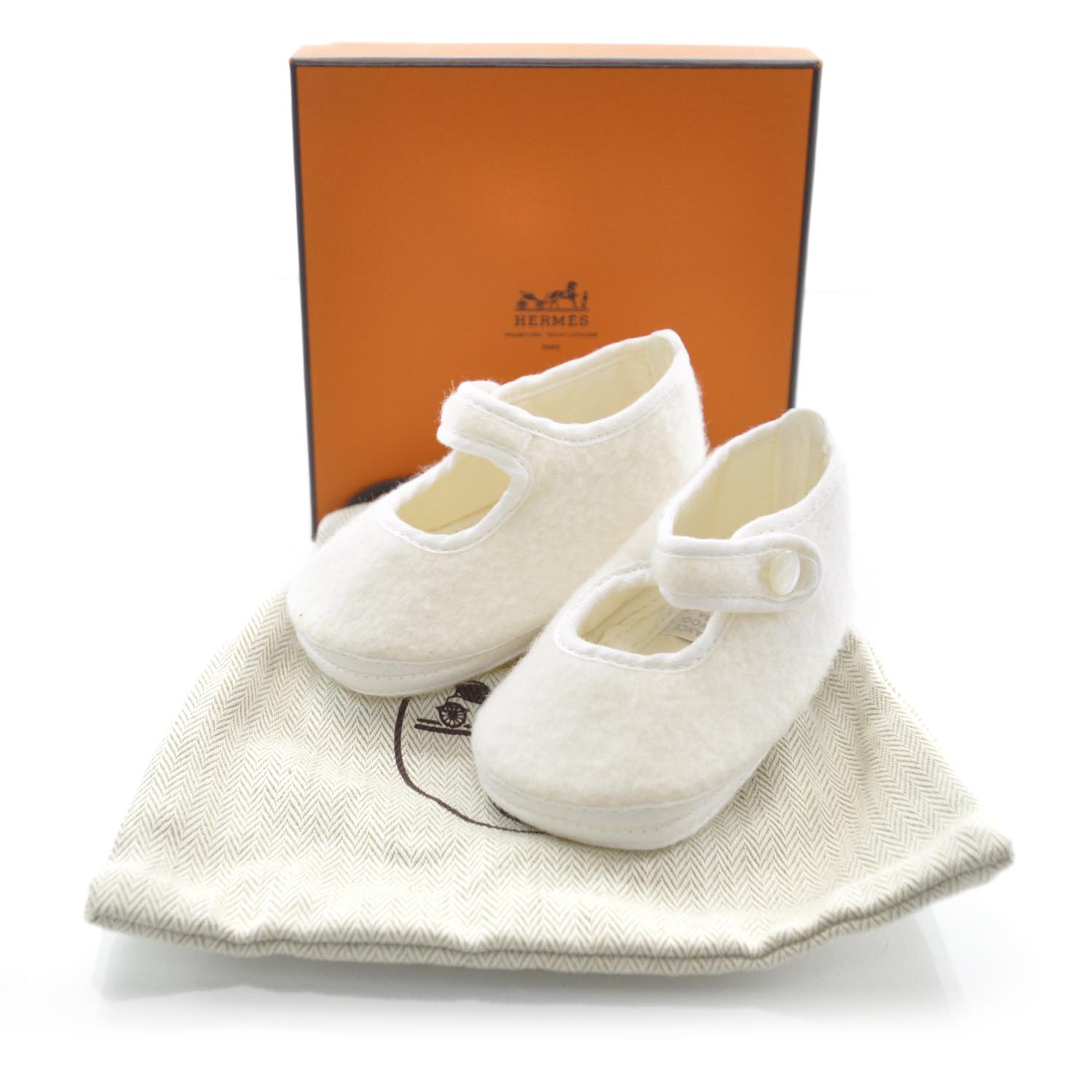 Hermes Wool Angora Baby Shoes 3 of 5