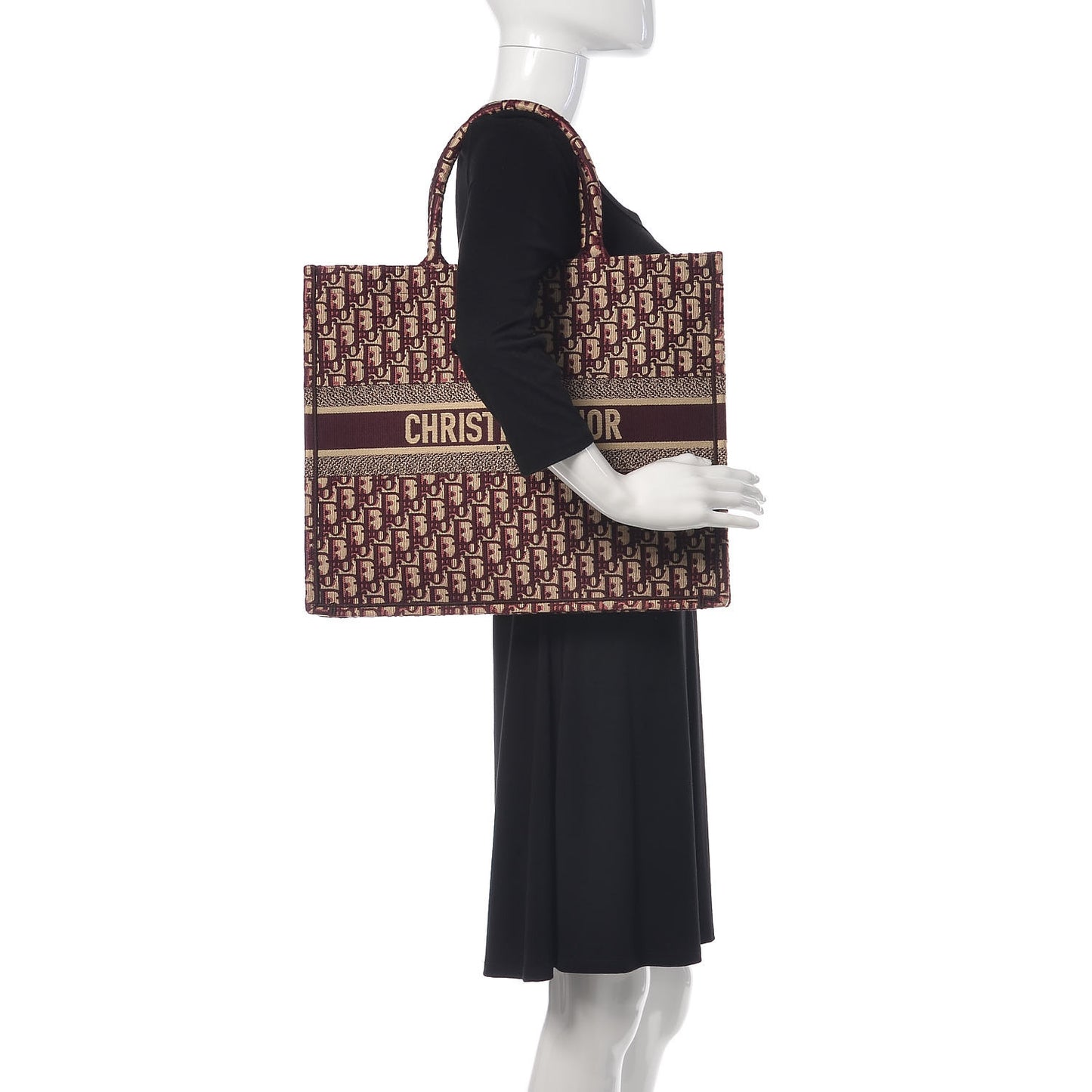Oblique Large Book Tote Burgundy Multicolor