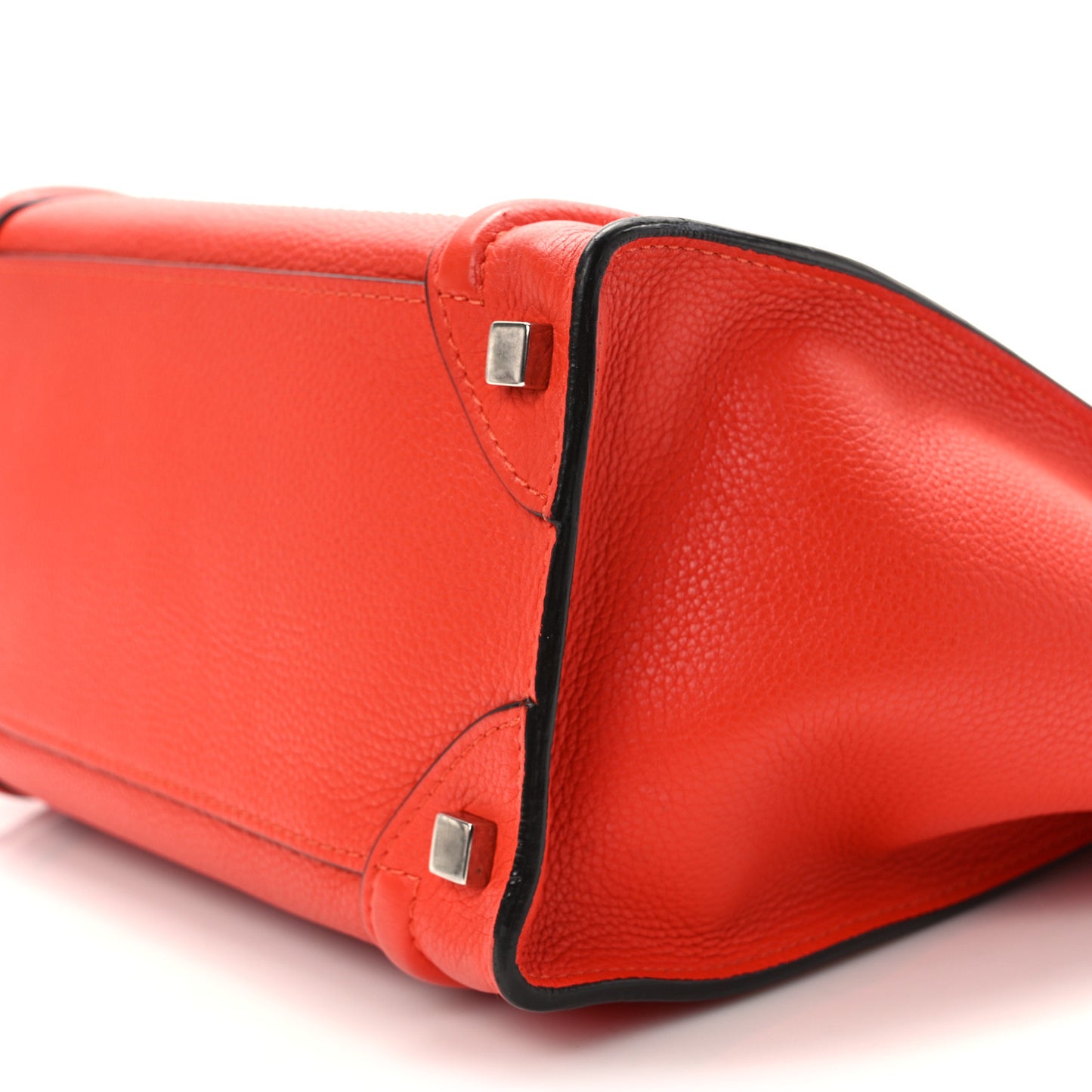 Drummed Calfskin Micro Luggage Vermillion