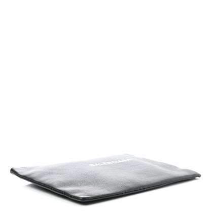 Balenciaga Calfskin Logo Everyday Second Bag Black White 4 of 7