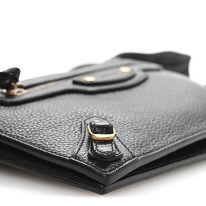 Balenciaga Grained Calfskin Neo Classic Gold Hardware Multipouch Black 9 of 10