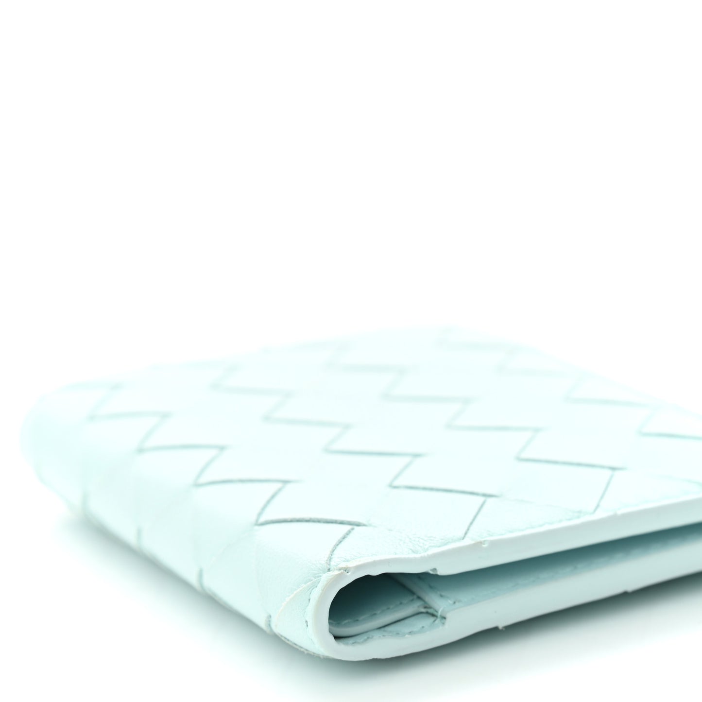 Nappa Intrecciato Bifold Zip Wallet Teal Washed
