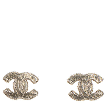 Chanel Hammered CC Earrings Silver 1 of 5