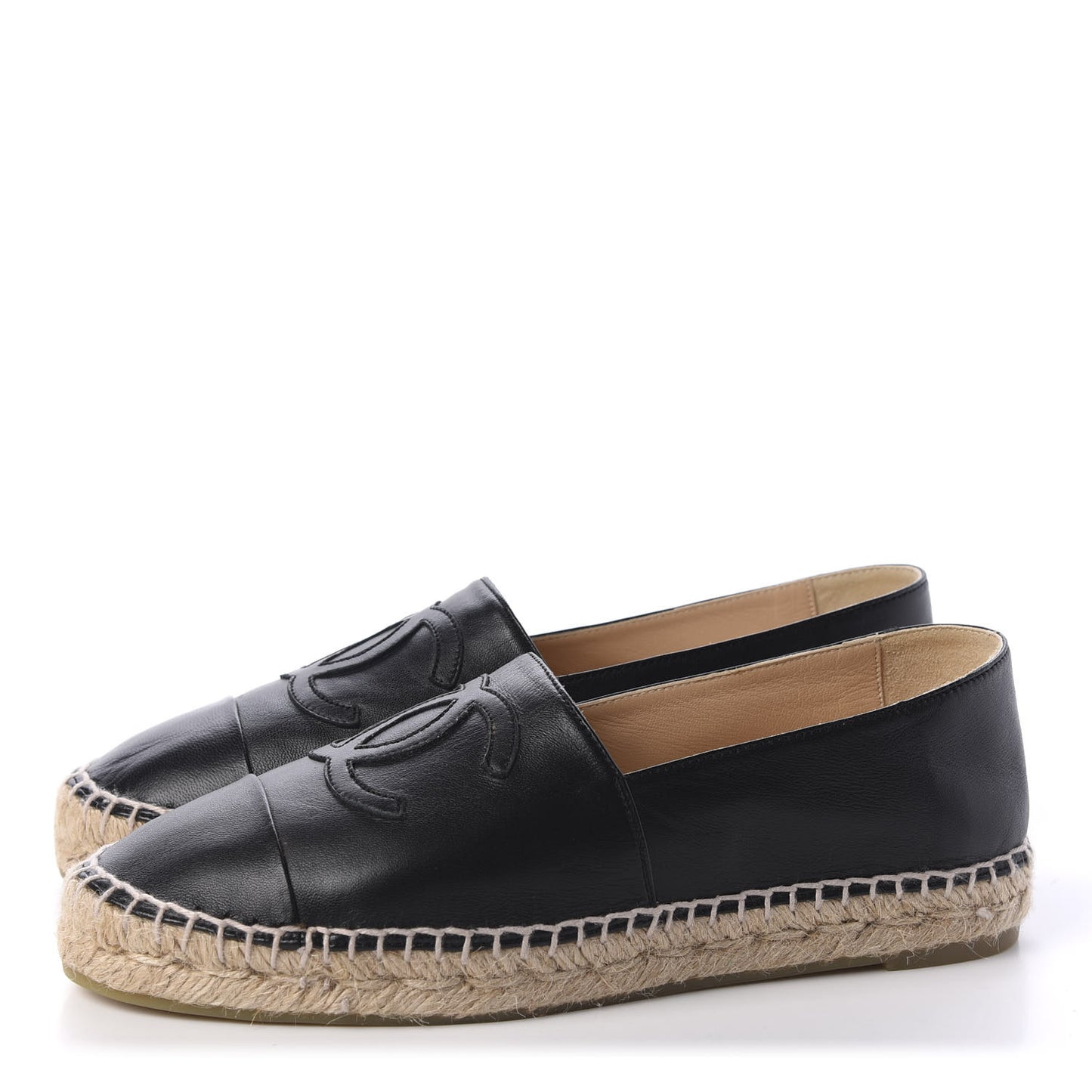 Lambskin CC Espadrilles 38 Black