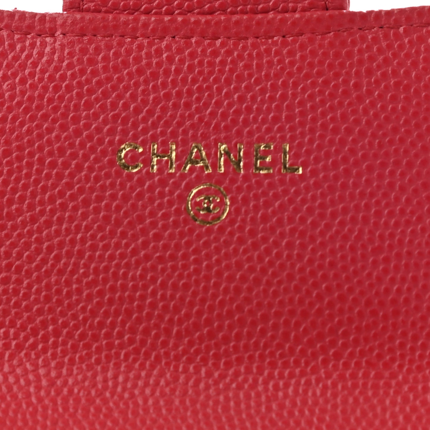 Caviar Quilted Compact Flap Wallet Red