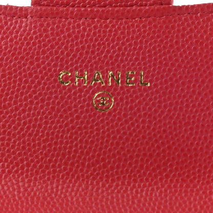 Chanel Caviar Quilted Compact Flap Wallet Red 6 of 9