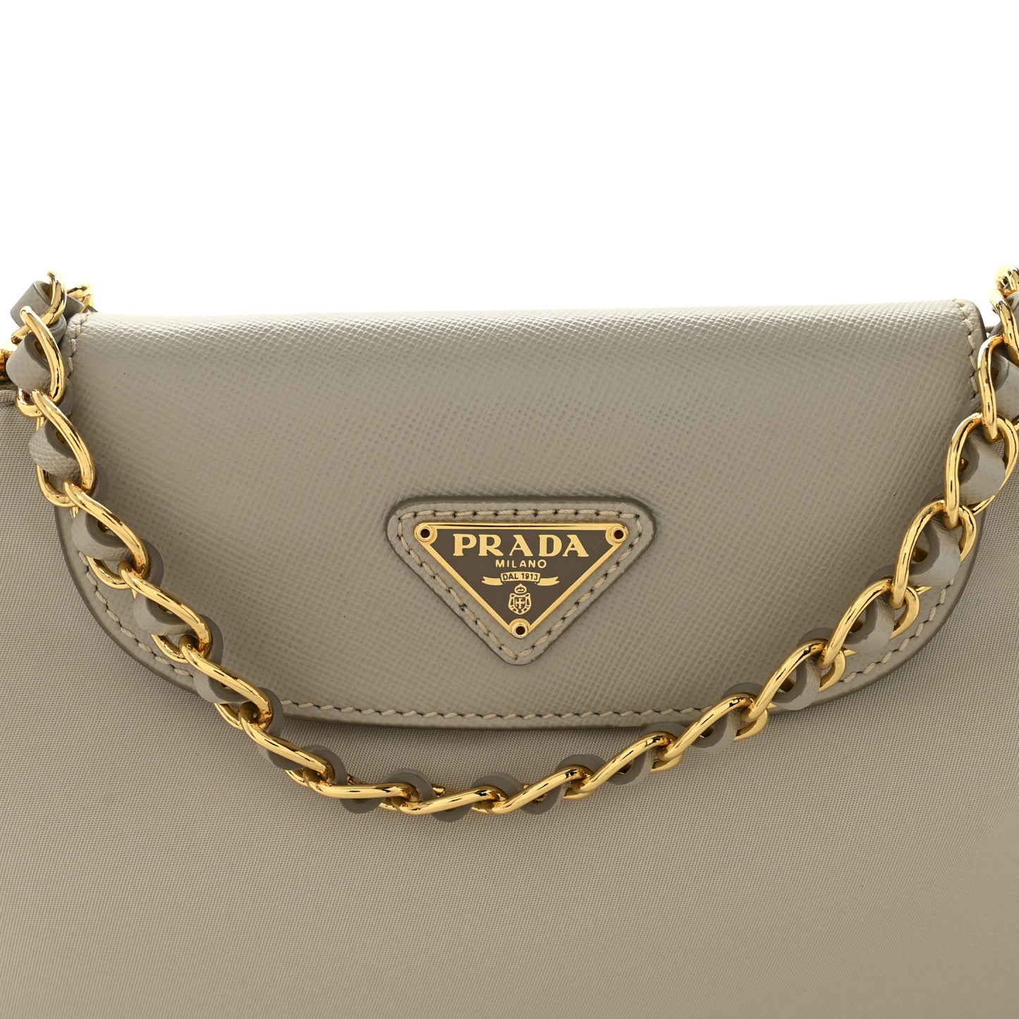 Tessuto Nylon Saffiano Crossbody Bag Pomice