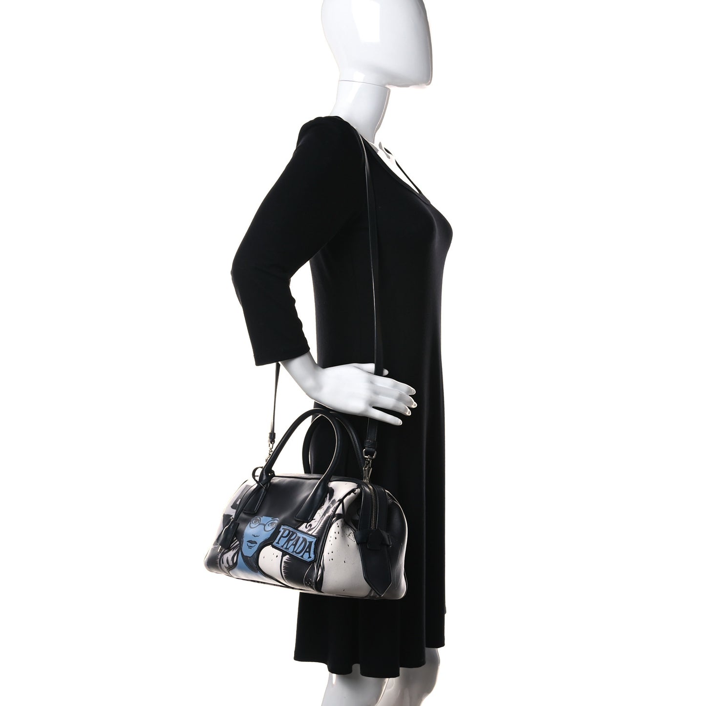 Grace Lux Comic Print Bowler Bag Acciaio Mare