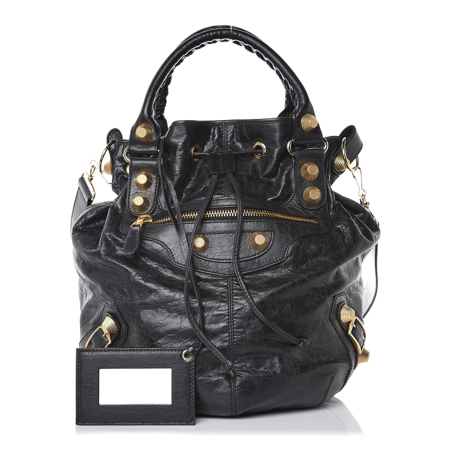 Agneau Giant 21 Gold Hardware Pompon Black