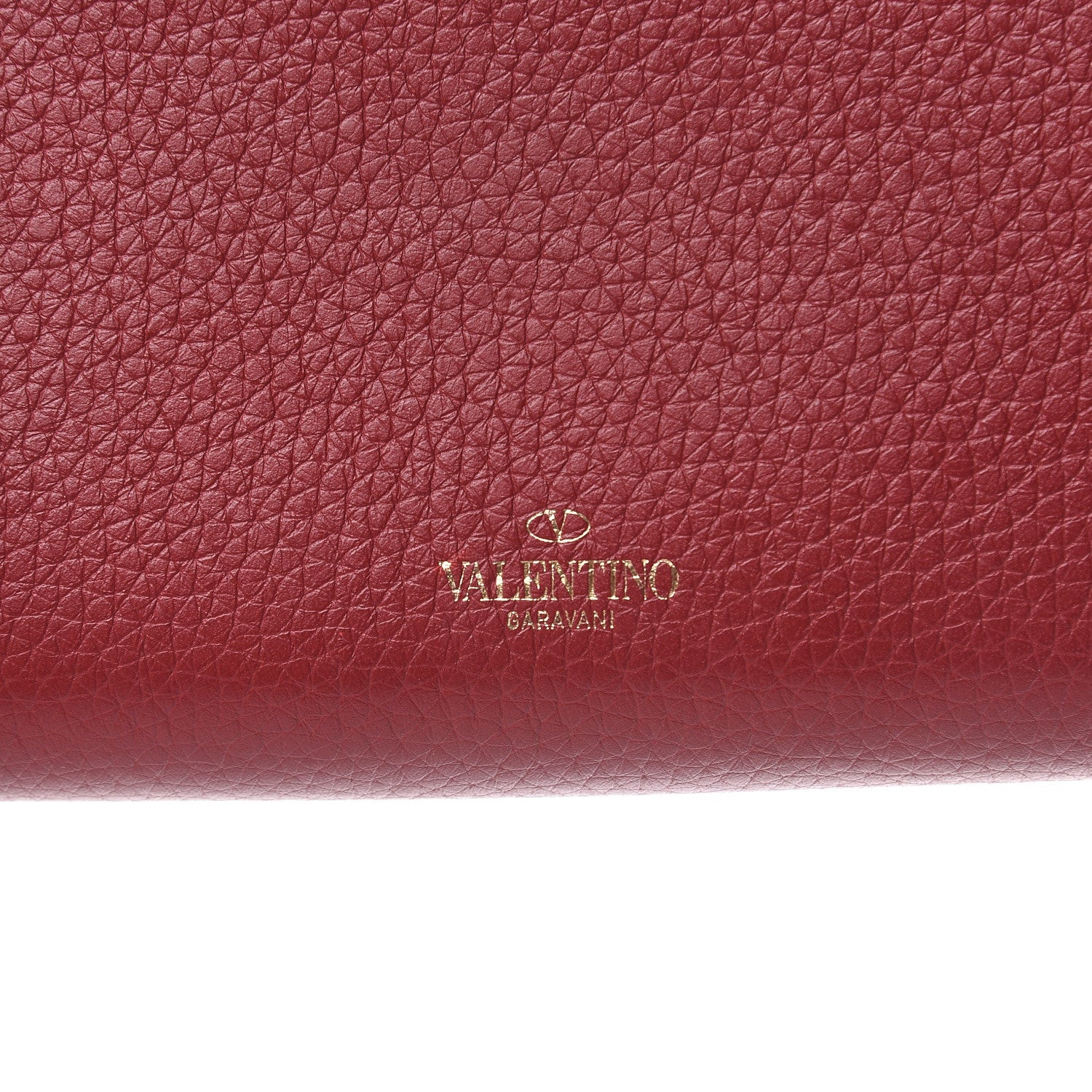 Valentino Garavani Pebbled Calfskin Rockstud Envelope Wallet On Chain Bag Rubino 9 of 10