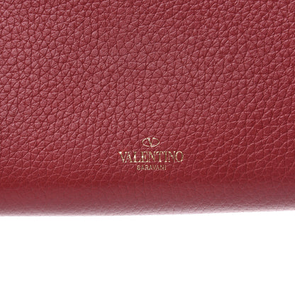 Valentino Garavani Pebbled Calfskin Rockstud Envelope Wallet On Chain Bag Rubino 9 of 10