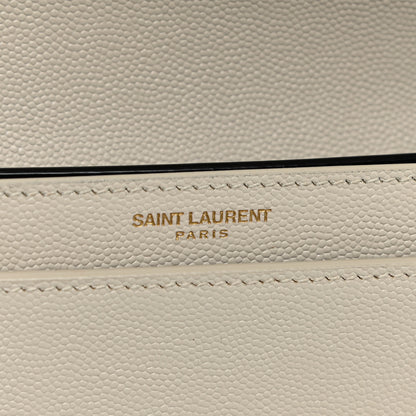Saint Laurent Grain De Poudre Monogram Cassandra Clasp Bag Vintage White 7 of 18