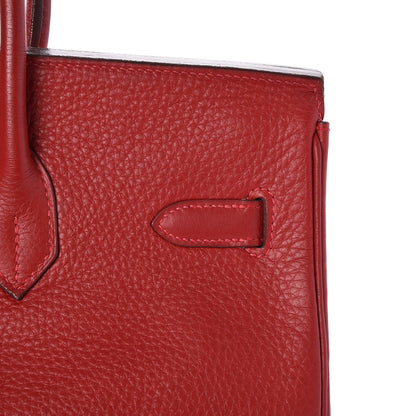 Hermes Taurillon Clemence Birkin 35 Rouge Casaque 31 of 33