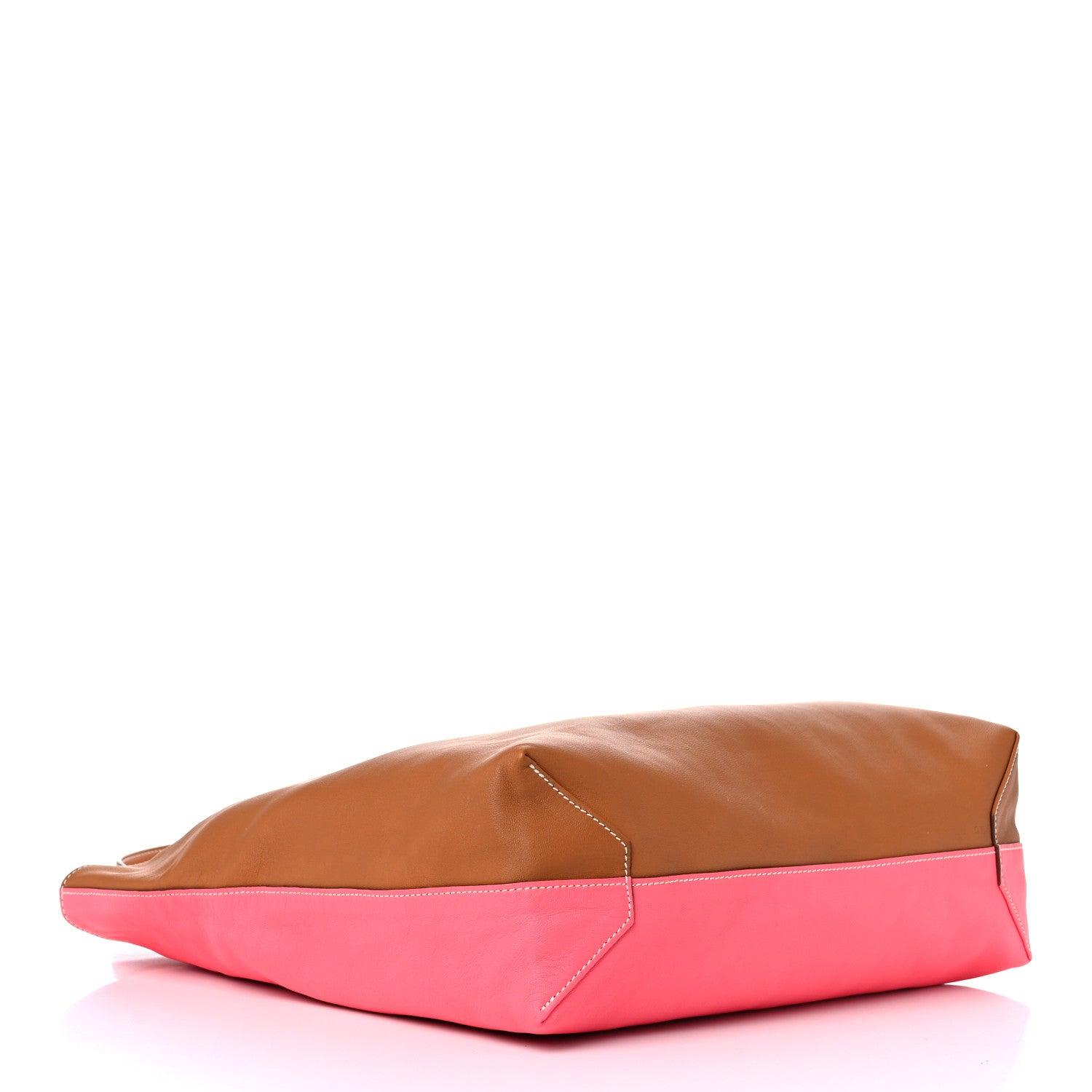 Hermes Veau Sikkim Swift Double Sens 30 Reversible Tote Gold Rose Azalee Rouge Casaque Brique 3 of 14