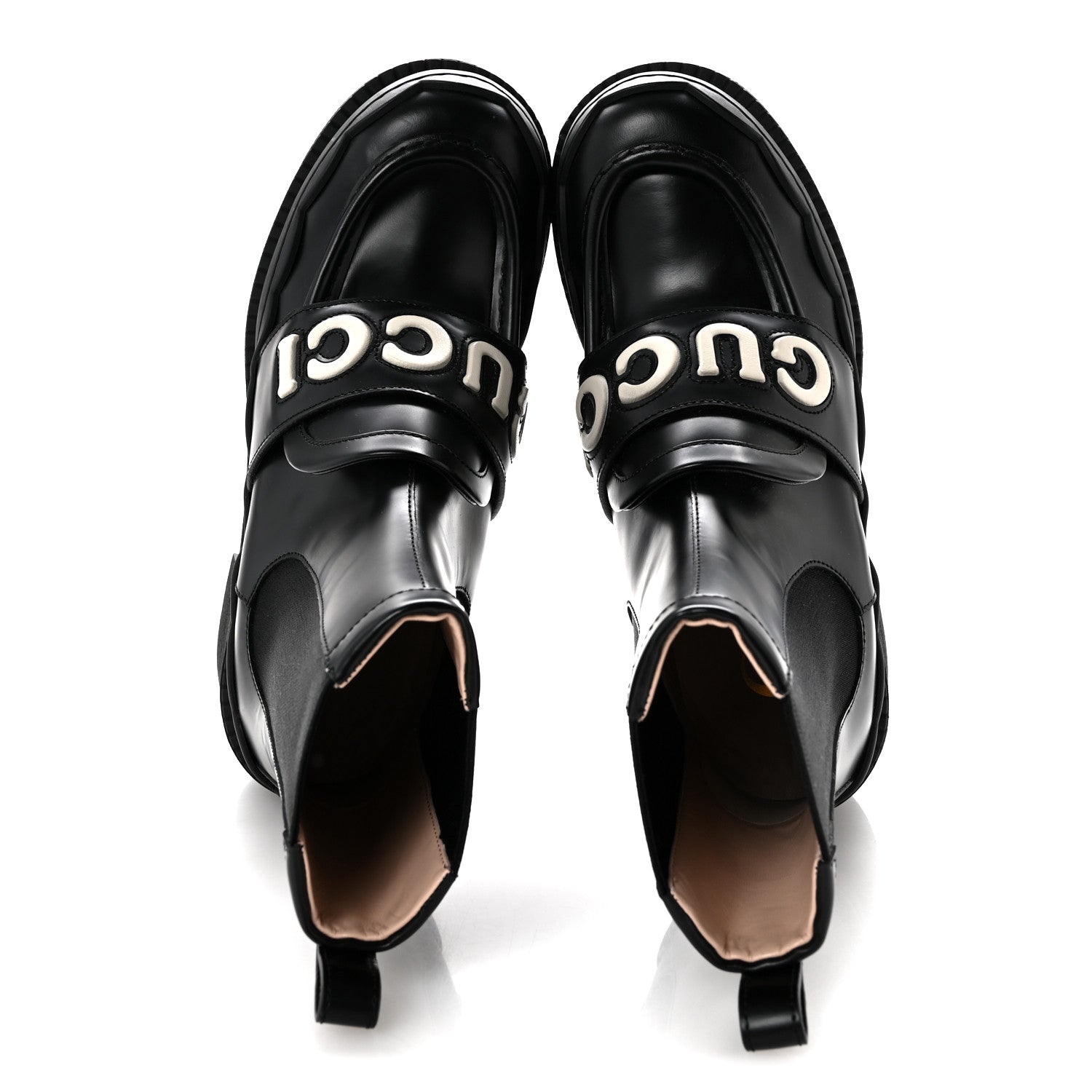 Gucci Calfskin Ornella Logo Ankle Boots 38 Black 1923358