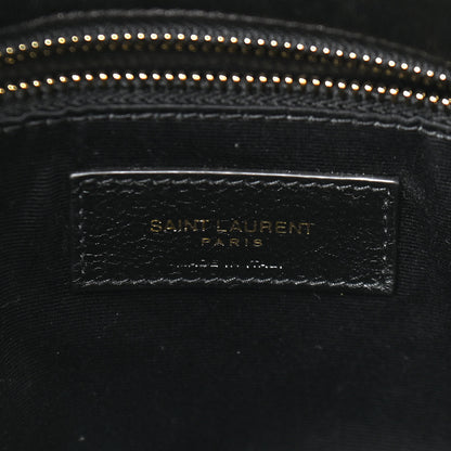 Saint Laurent Lambskin Quilted Medium Loulou Puffer Monogram Chain Satchel Black 6 of 9