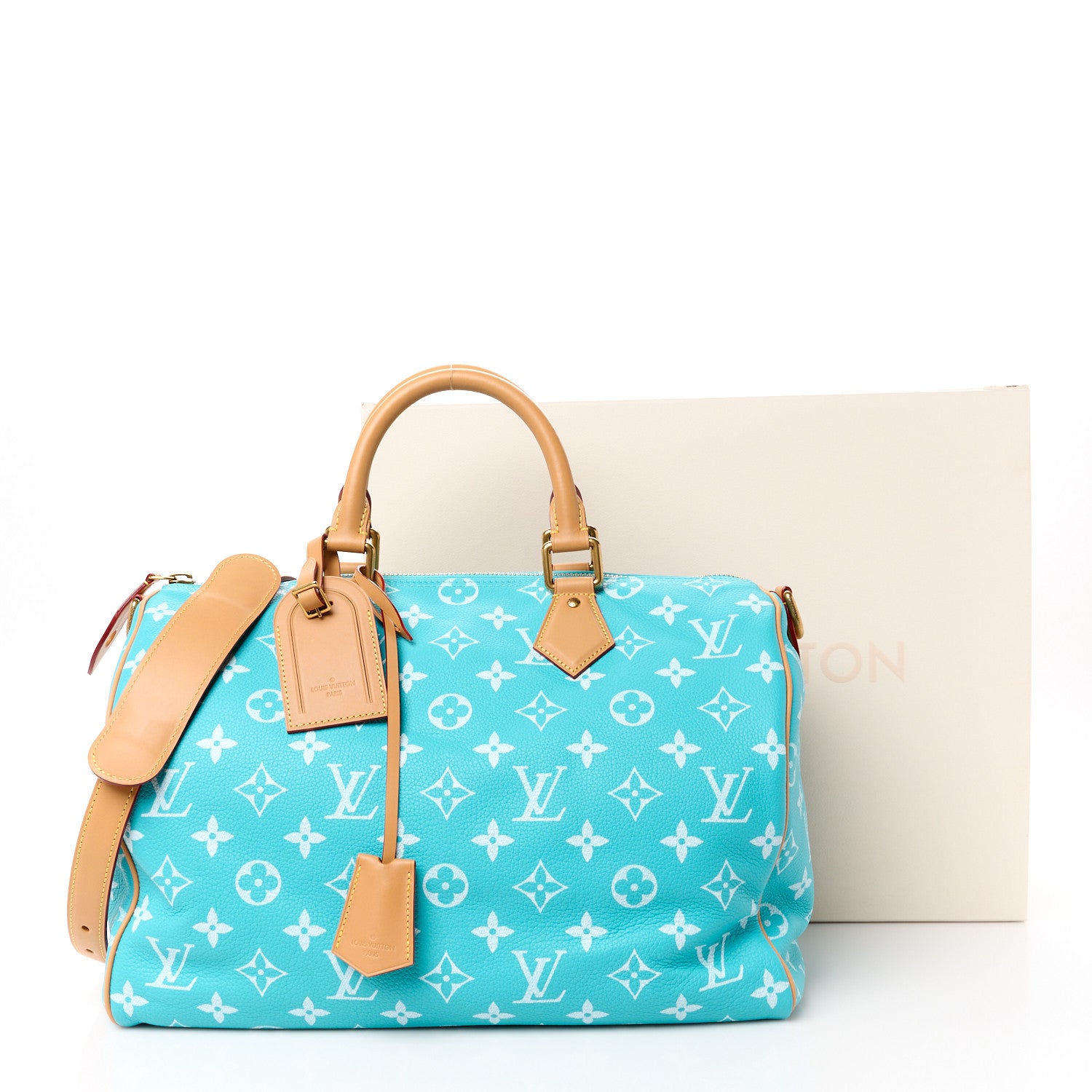 Louis Vuitton Calfskin Monogram Speedy P9 Bandouliere 40 Turquoise 19 of 19