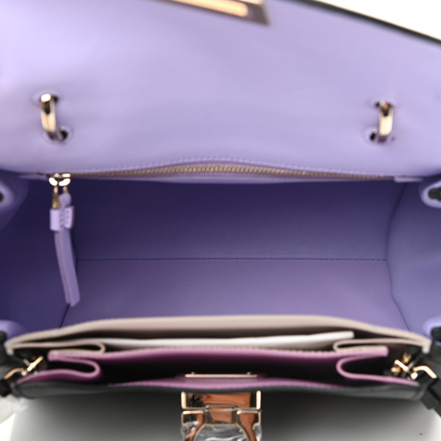 Calfskin Sofia Rainbow Top Handle Bag Black