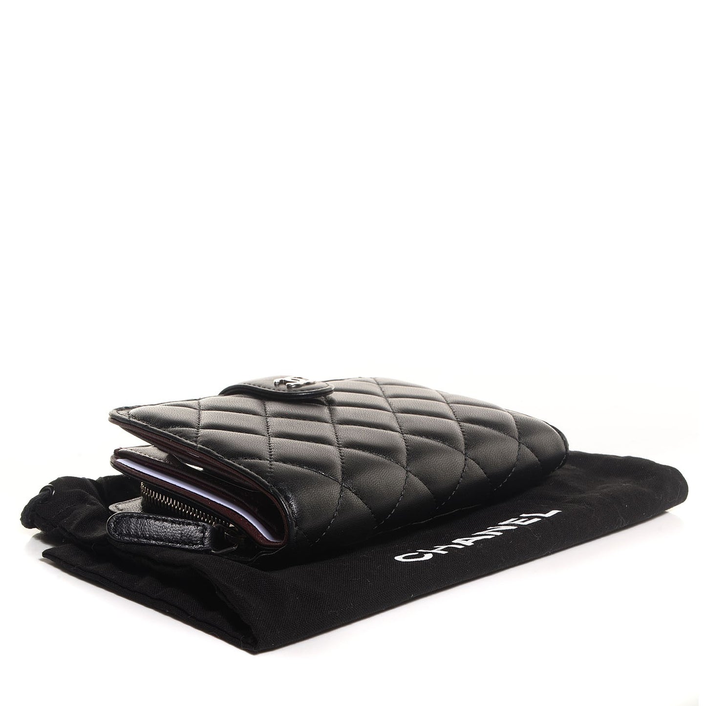 Lambskin L-Zip Pocket Wallet Black