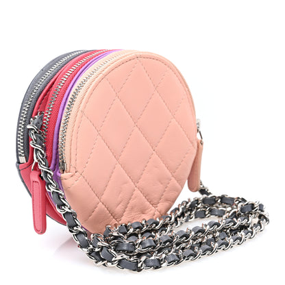 Chanel Lambskin Quilted Round Clutch With Chain Multicolor 3 of 13