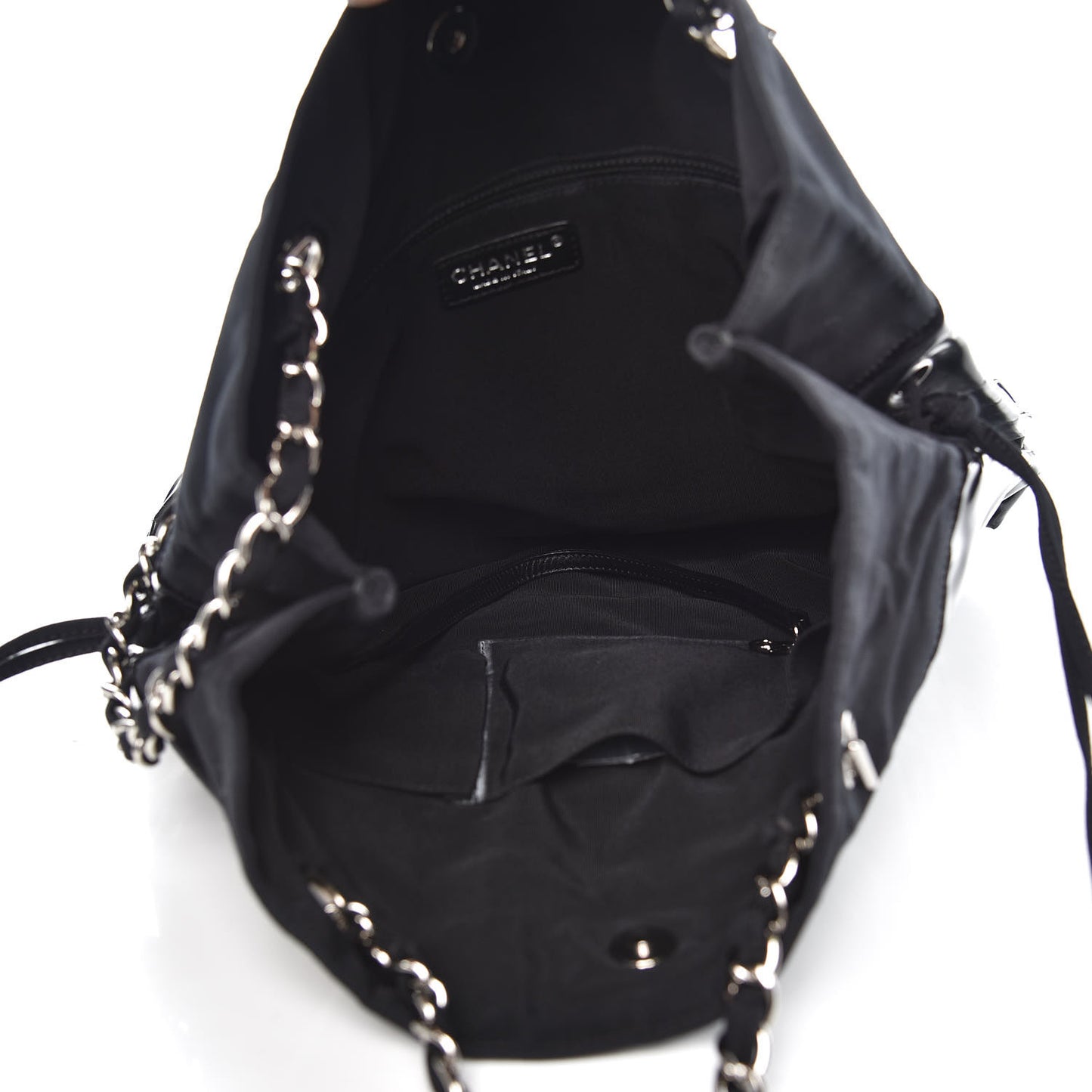 Vinyl Spirit Drawstring Tote Black